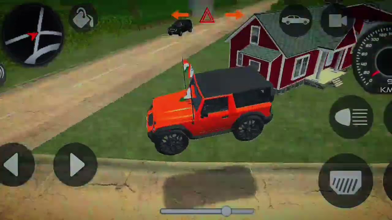 👑INDIAN MAHINDRA THAR 💥 4x4 Modified Offroading 🥵 ORANGE COLOUR THAR 3D #trending#virql#game#tharl💨