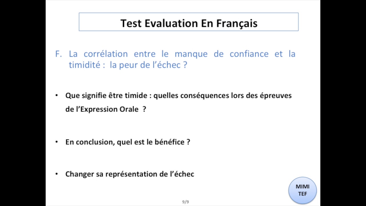 CONSEILS  : Comment vaincre sa timidité lors des épreuves de l'Expression Orale ?