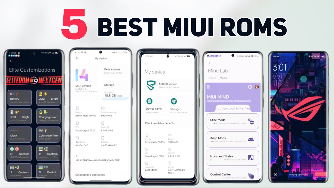 These 5 MIUI MODDED ROMS are Great? Most CUSTOMIZATION?