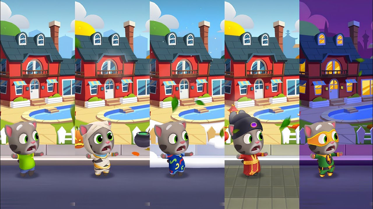Talking Tom Gold Run vs Gold Run Halloween vs Gold Run Christmas vs Gold Run China vs Las Vegas