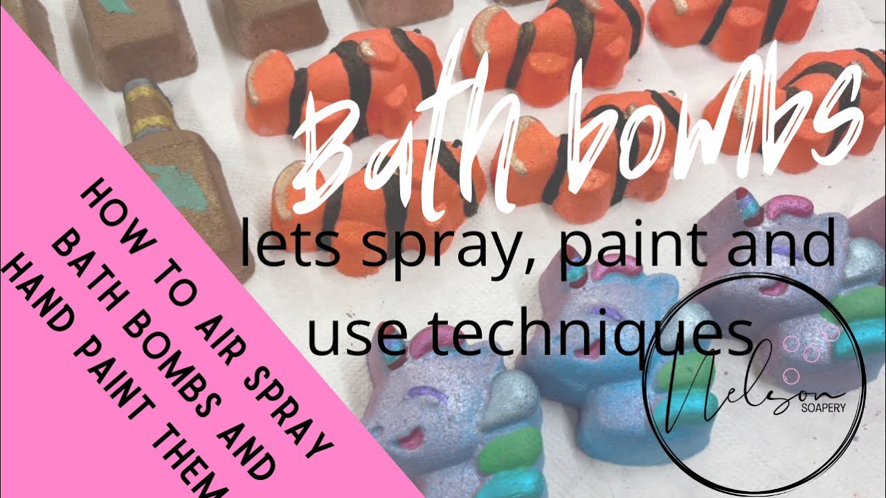 How to spray paint bath bombs and how to create a stencil for bath bombs. Recipe and tutorial.