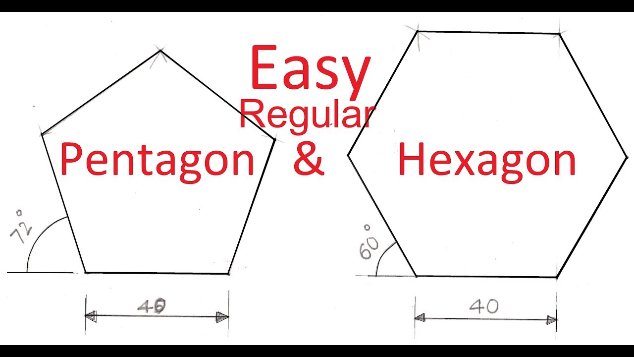 2.6a-Simpler method to draw a regular Pentagon or a Hexagon. Also applicable to any regular polygon
