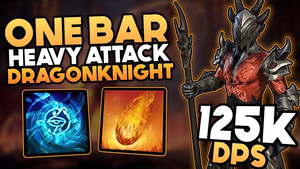 125k DPS One Bar Dragonknight Subclass Heavy Attack Build - Magicka Dragonknight Build ESO Update 48