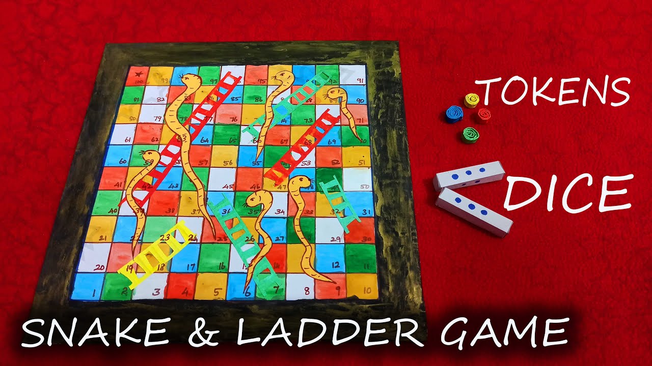 DIY SNAKE AND LADDER GAME BOARD MAKING AT HOME | DIY TOKENS | DIY DICE | THAYAM CRAFT