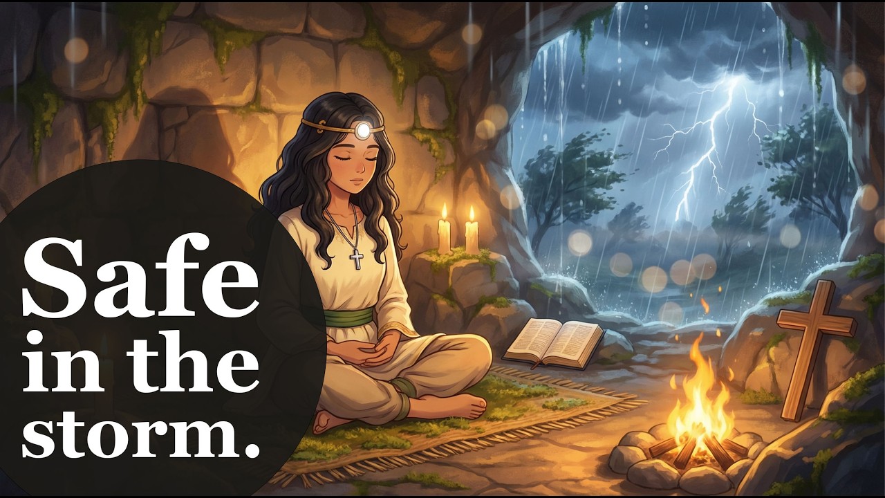 🛡️ Christian Lofi Prayer for Protection 🌧️ When Life Feels Overwhelming | 1 Hour Rain & Thunder