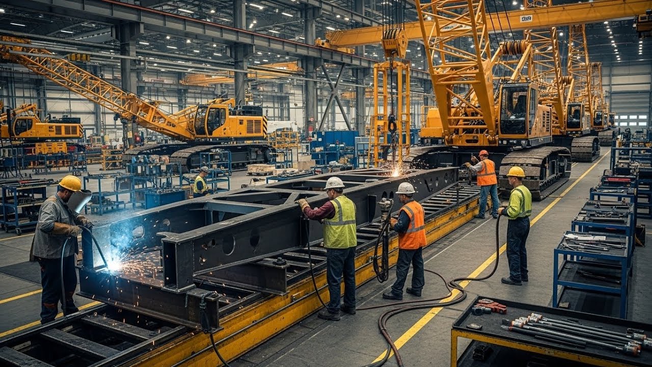 How Crawler Cranes Are Made 🏭 Heavy Lift Crane Production Process – Precision Engineering