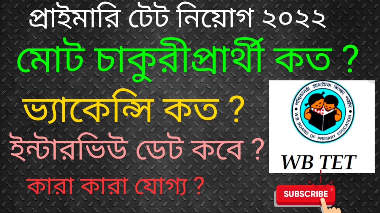 primary tet recruitment 2022 total 2014, 2017 eligible candidates.. interview date.. vacancy update