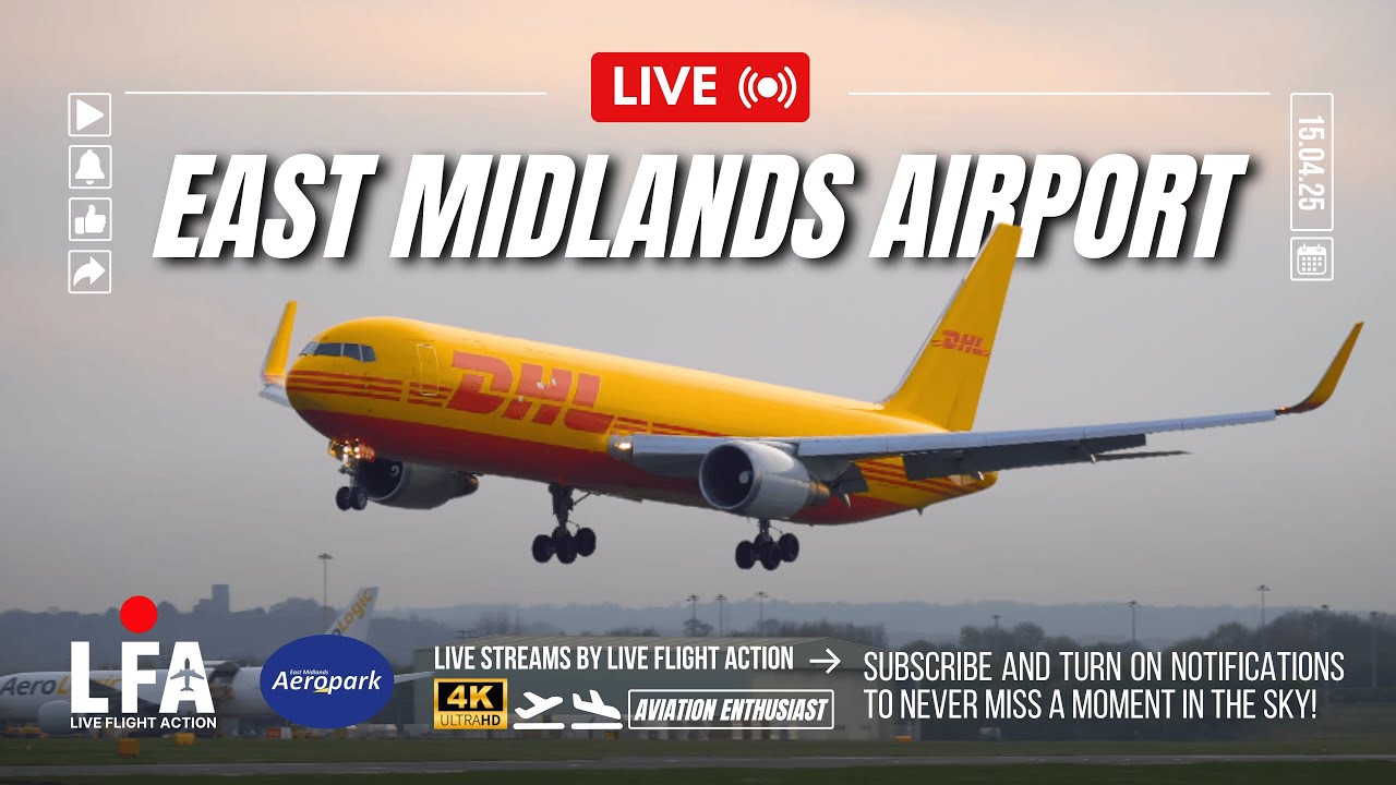 🔴 LIVE 4K Plane Spotting East Midlands | Takeoffs & Landings Up-Close!