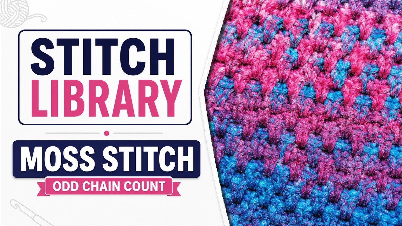 Crochet Moss Stitch in Odd Chain Count