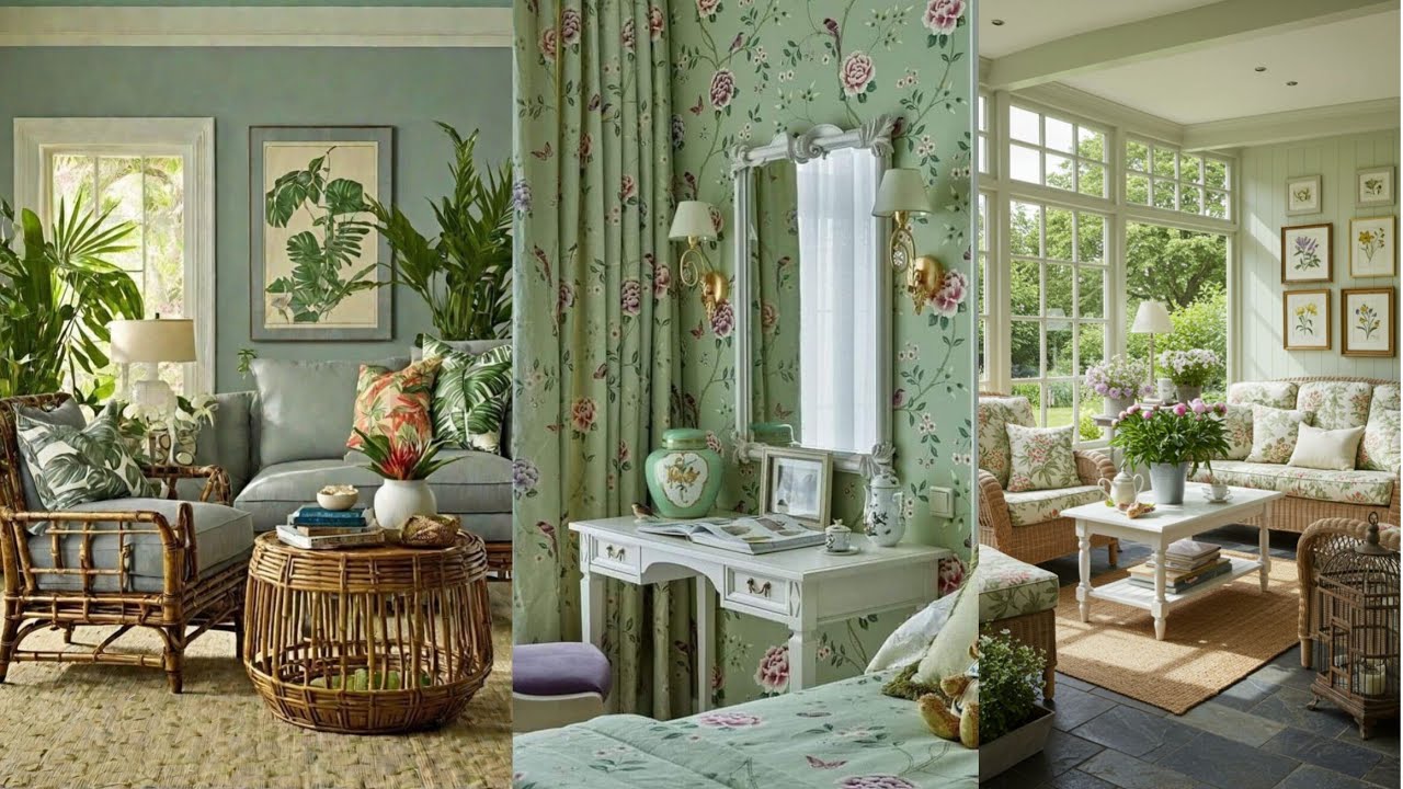 Pastel Green Vintage Cottage Farmhouse Tour | Elegant Shabby Chic Home Decorating Ideas