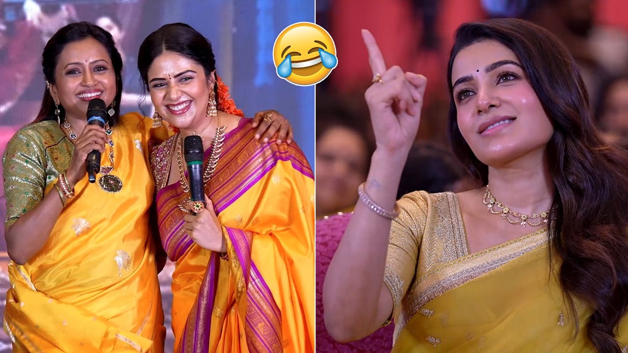 Anchor Sri Mukhi & Suma FUn With Samantha at Maa Inti Bangaaram Movie Pre Release Event