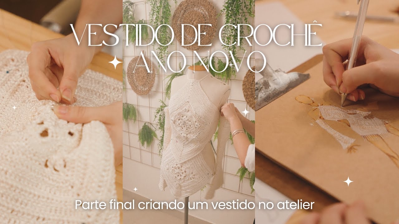 RESULTADO do vestido que fiz de CROCHÊ BORDADO para o ANO NOVO!! - Parte FINAL do vestido de Kênia