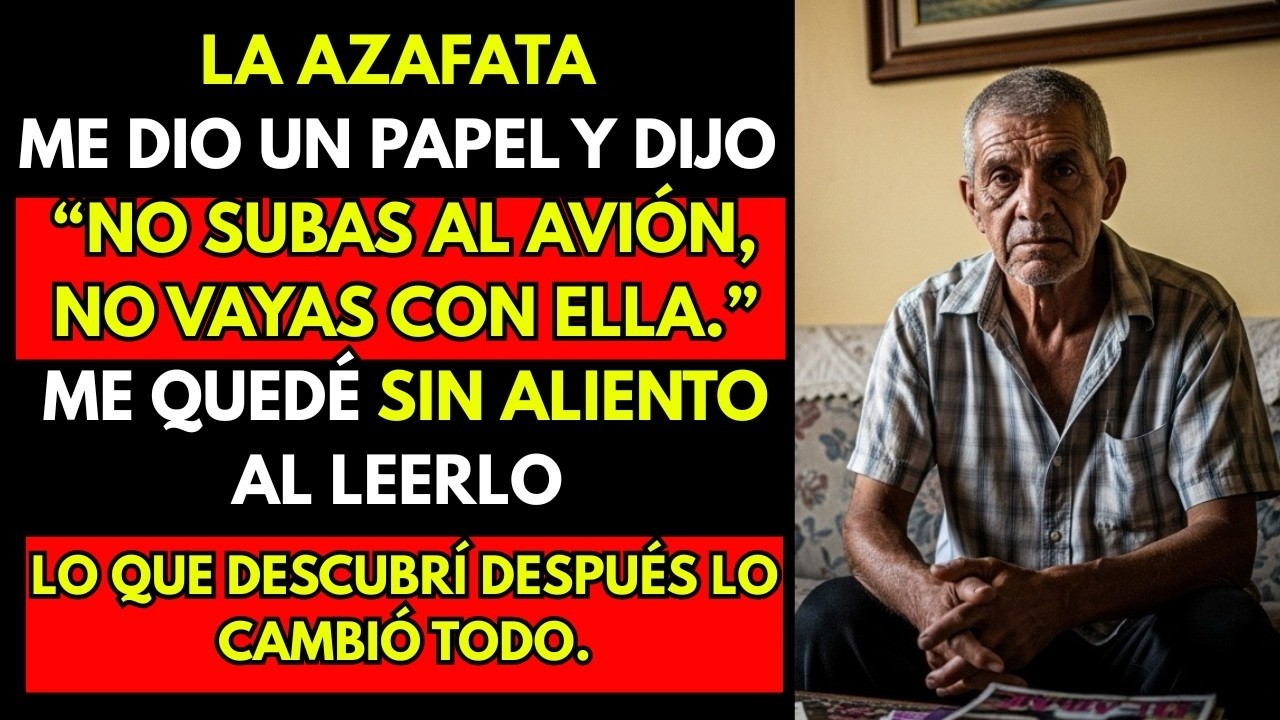 HISTORIA REAL  La azafata me dio un papel y dijo “no subas al avión”… me quedé sin aliento al leerlo