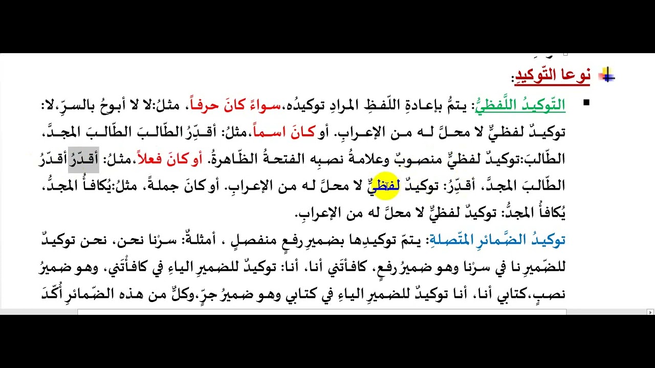 30  التوكيد اللفظي والمعنوي