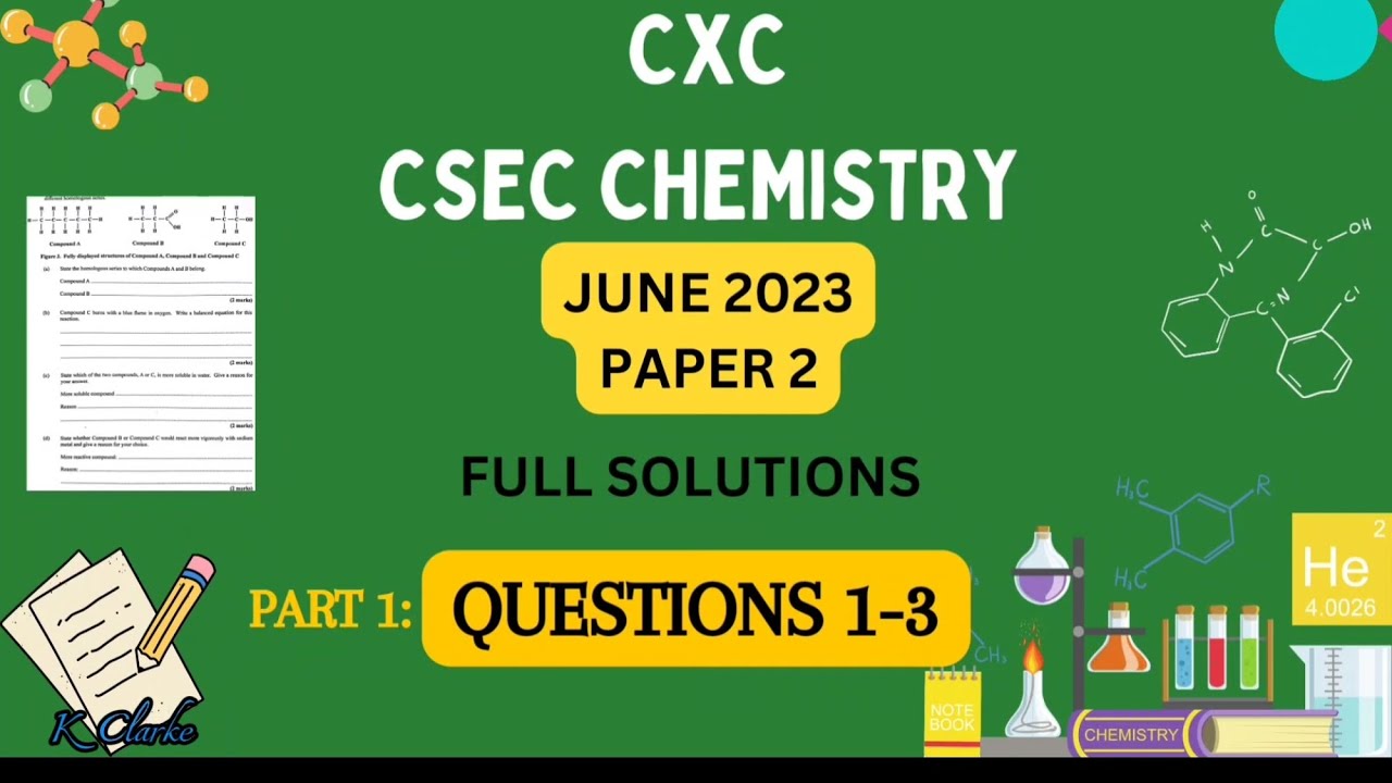 MUST WATCH #CSEC Chemistry June #2023 paper 2 #questions 1-3 solutions