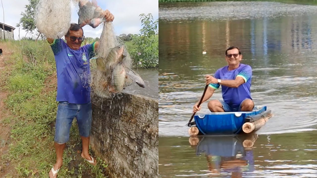 PERSEGUI UM TAMBAQUI + PESCANDO PARA VENDER NA FEIRA