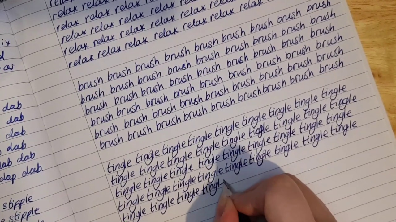 Writing ASMR - Trigger Words with Fountain Pen, No Talking