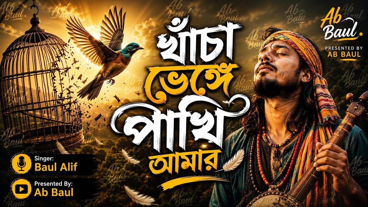 খাঁচা ভেঙ্গে পাখি আমার | বাউল আলিফ বিচ্ছেদ গান | Baul Bicched Gaan By Ab Baul