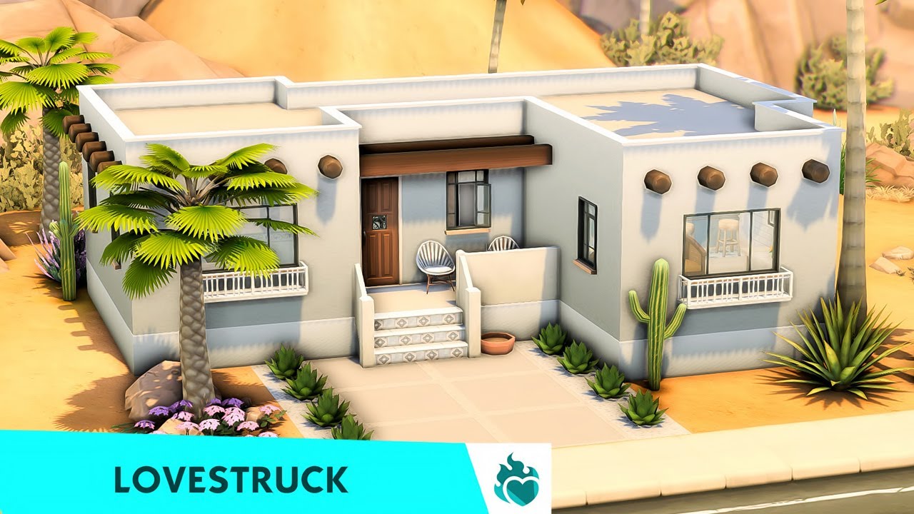 ADOBE BUDGET HOME 🌴 The Sims 4 Save File & Lovestruck Speed Build | No CC