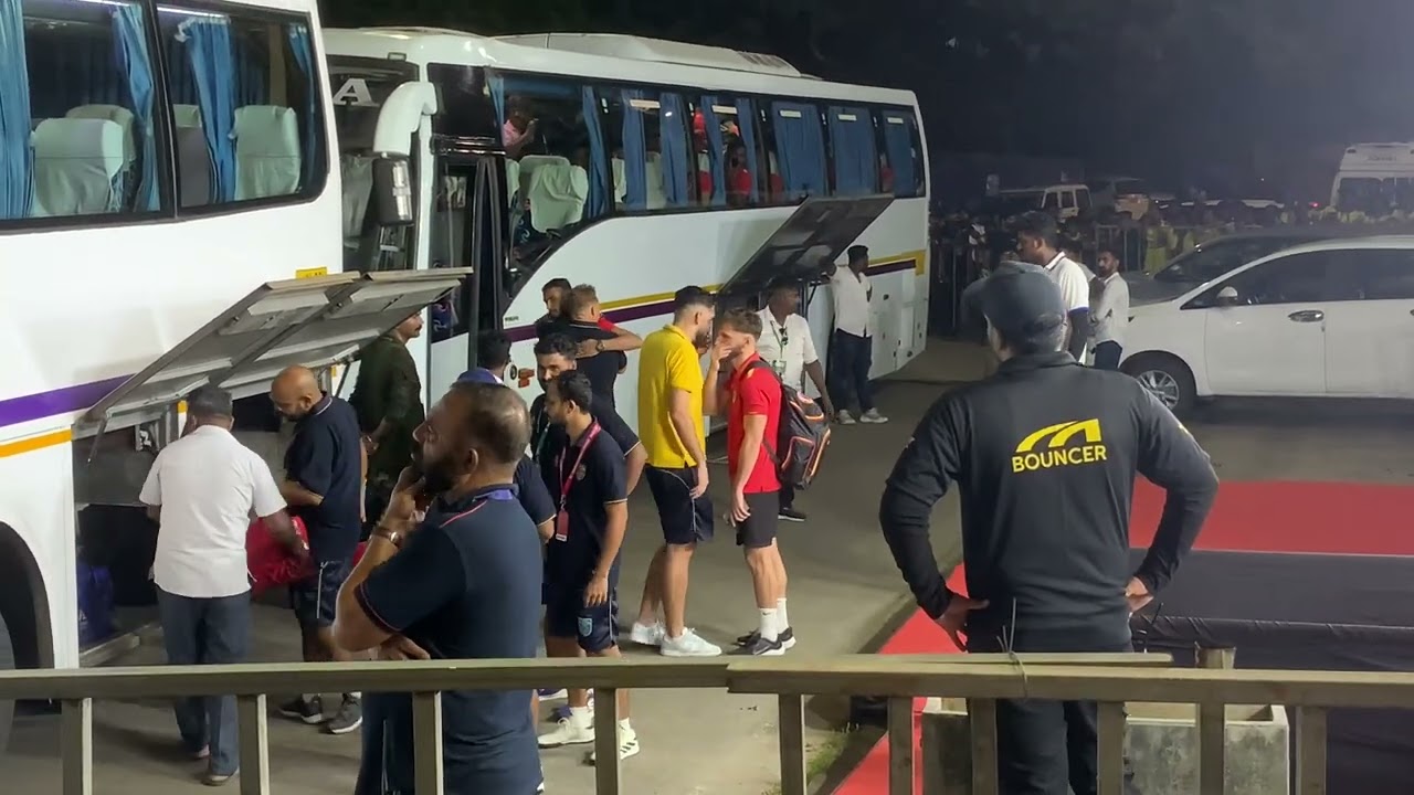 Kerala Blasters & East Bengal FC Team Bus at Kaloor Stadium