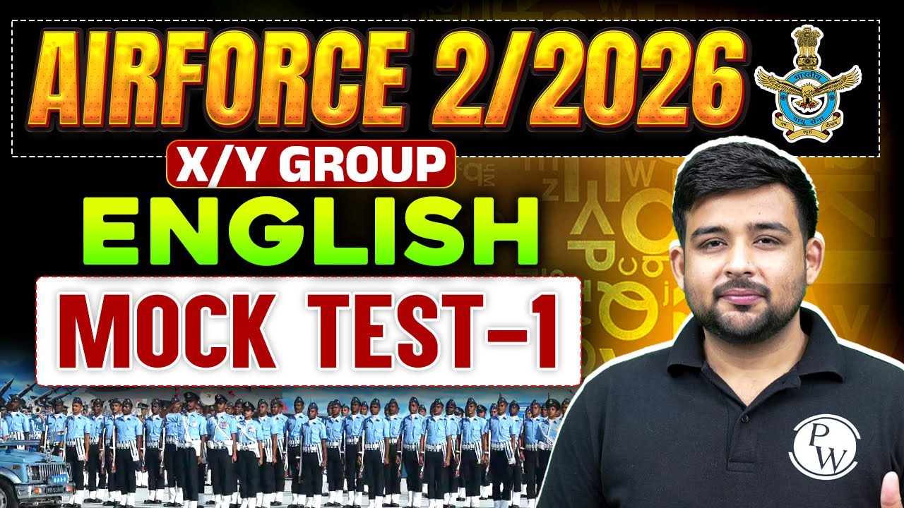 Agniveer Airforce X & Y Group 2/2026 | English | Mock Test | Day -1 | Questions Practice