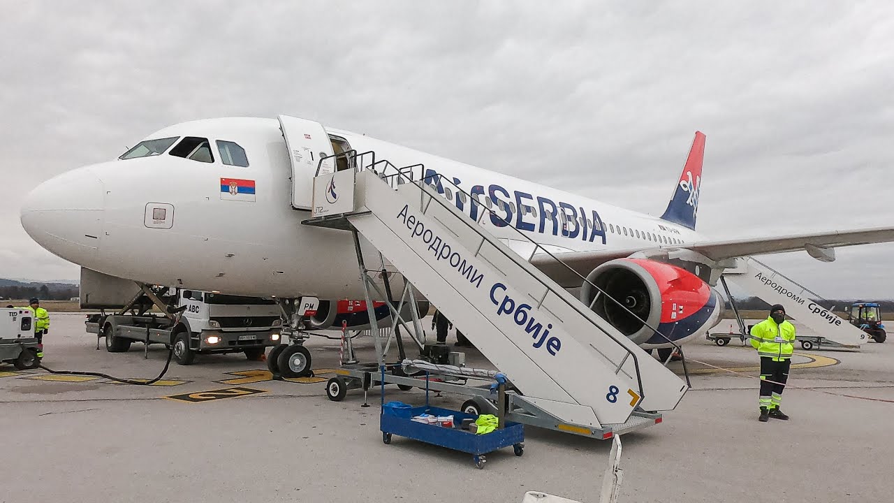 First Air Serbia Domestic Flight From Belgrade To Niš | Airbus A319 | YU-APM | Water Cannon Salute
