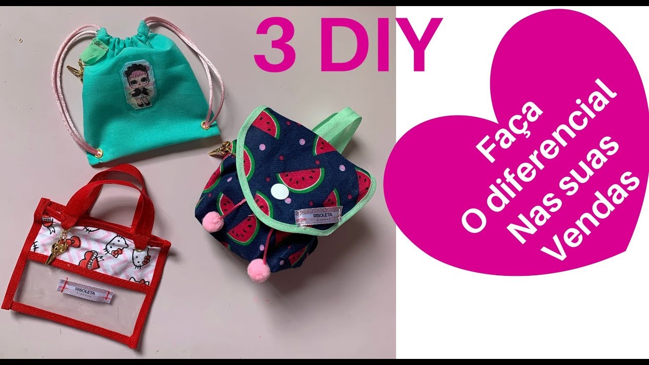 Aprenda a fazer MOCHILA, BOLSA para BABY ALIVE e outras bonecas - Diy - Risoleta