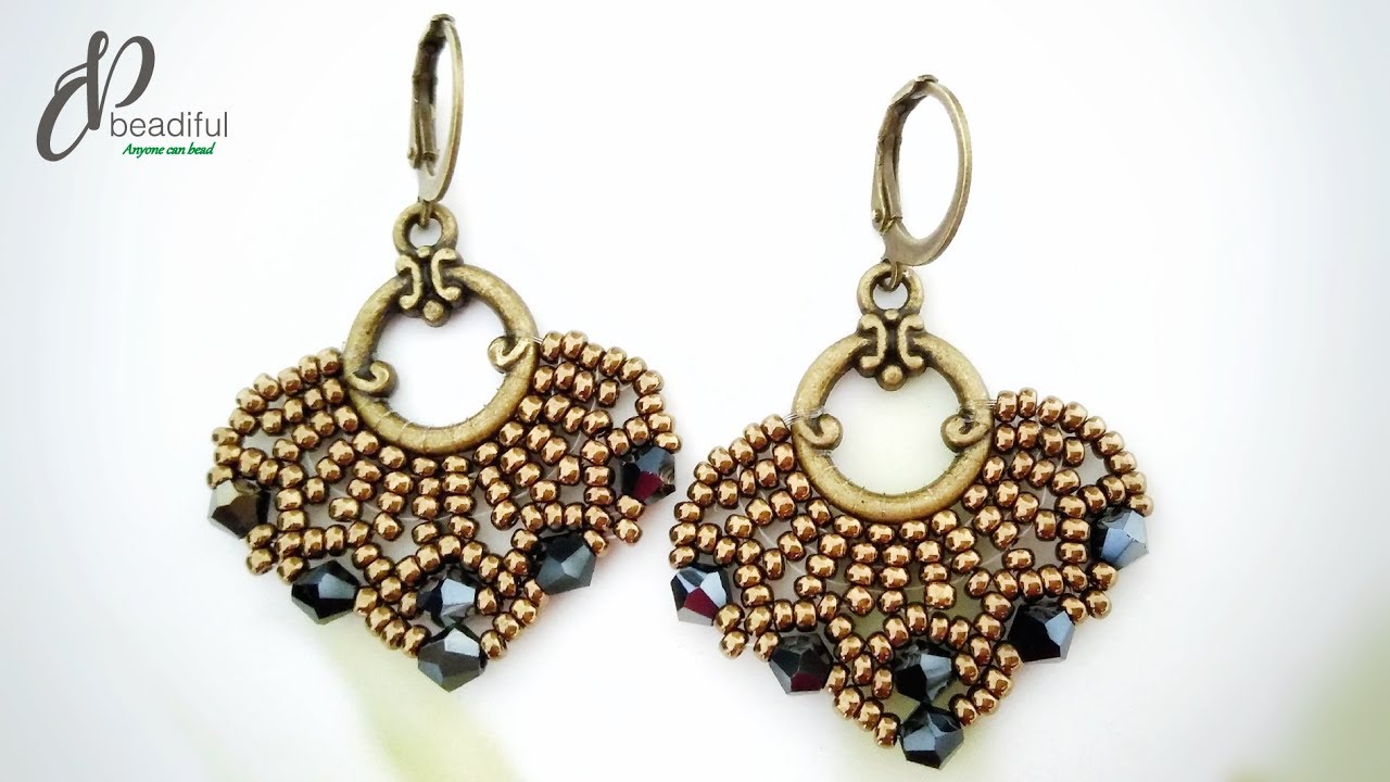 Lotus Earrings | Brick stitch Earrings | Easy to make beaded earrings | How to make earrings