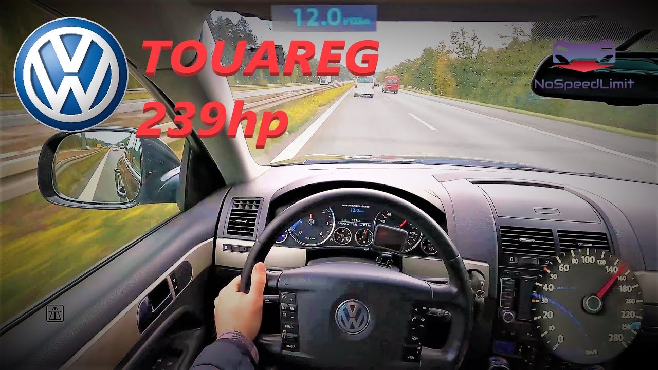 Volkswagen TOUAREG 3.0tdi 239hp Test drive on Autobahn