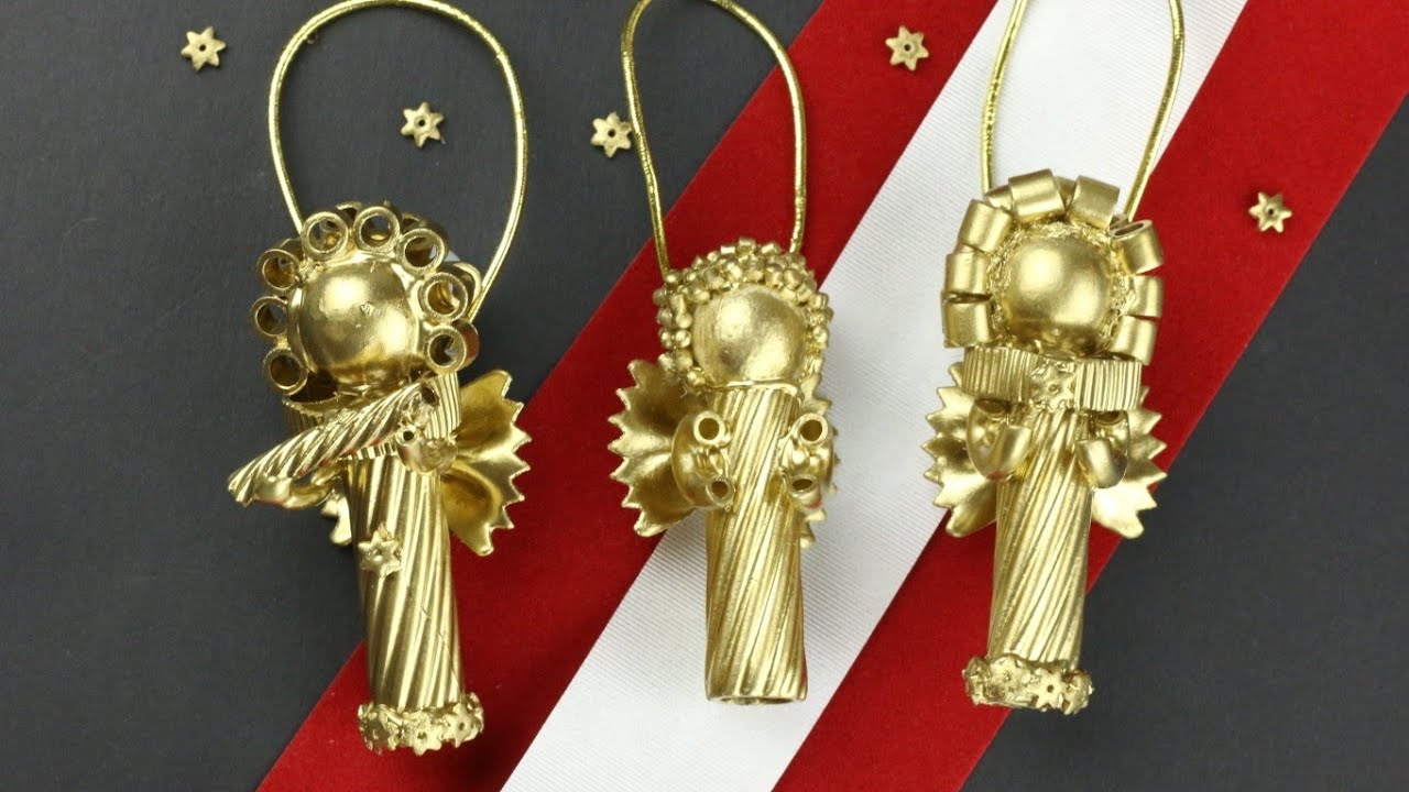 Beautiful and super easy Christmas ornaments made with Pasta! 2018