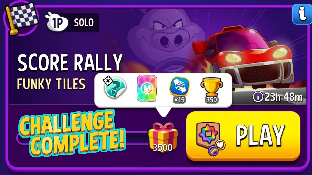 Funky Tiles Rainbow Match Masters Solo Challenge Score Rally 6 Moves Score 3500