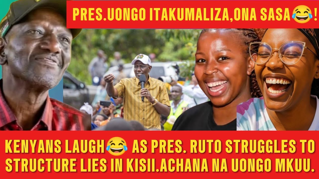 KENYANS LAUGH AS PRES. RUTO STRUGGLES TO STRUCTURE LIES IN KISII 😂 | &ldquo;ACHANA NA UONGO OREZO&rdquo;