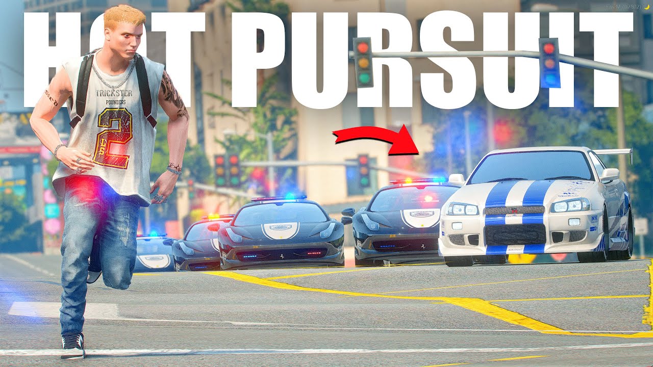 HOT PURSUIT KEI BERSAMA SKYLINE R34 NYA MEMBUAT POLISI KEWALAHAN - GTA 5 ROLEPLAY