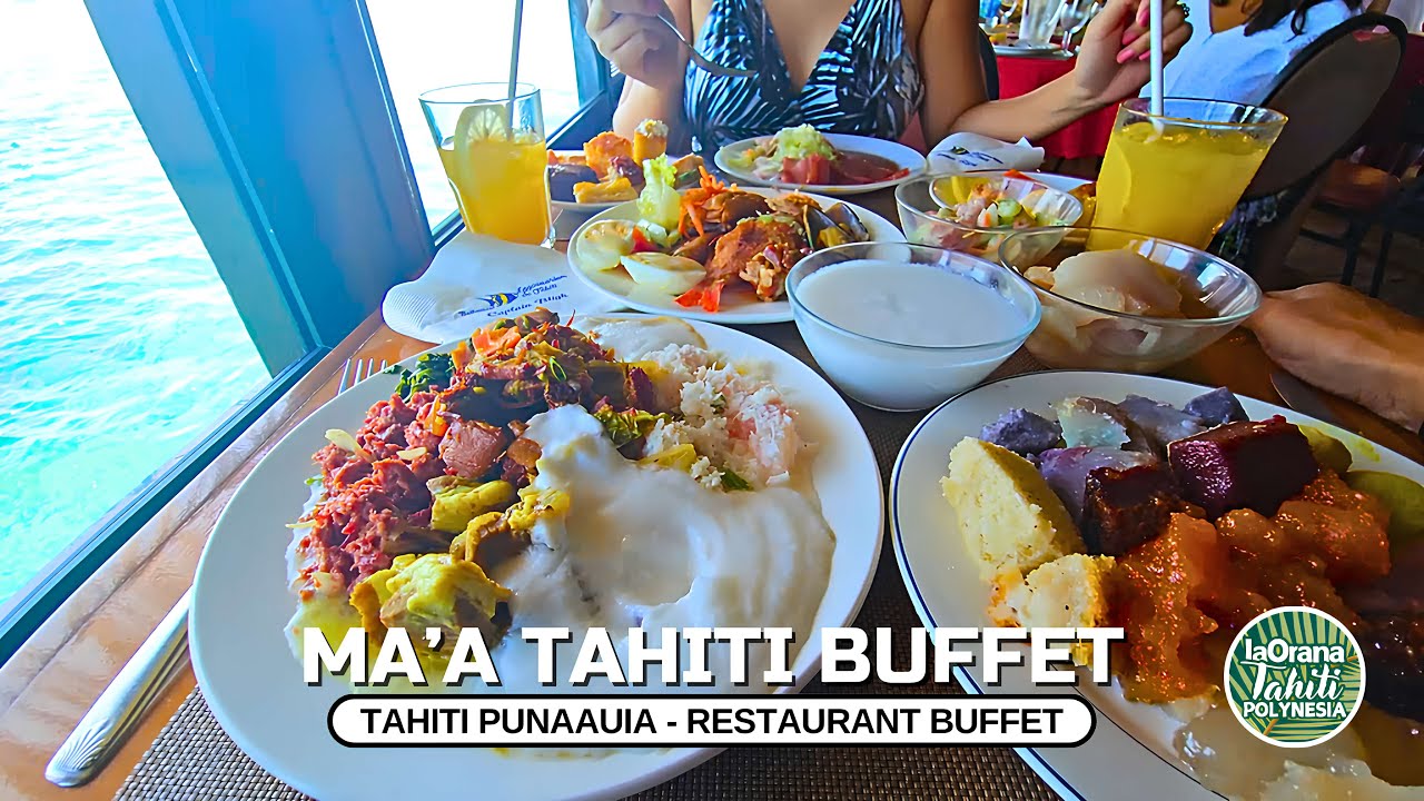 Voyage au Tahiti d'Antan - Buffet ma'a Tahiti au Captain Bligh - Tout premier restaurant sur l'eau