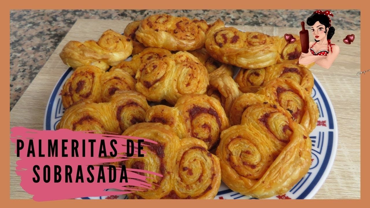 PALMERITAS DE SOBRASADA✔✔#recetasconhojaldre #recetasrapidas recetasfaciles