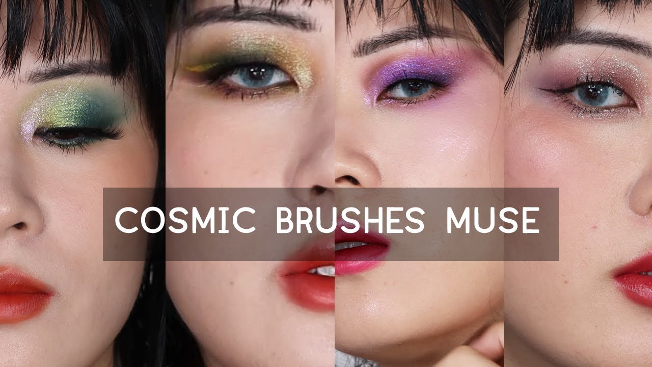 🌌 Cosmic Brushes: Muse || 4 looks, review || monolids eyeshadow tutorial 🚀#grwm #makeuptutorial