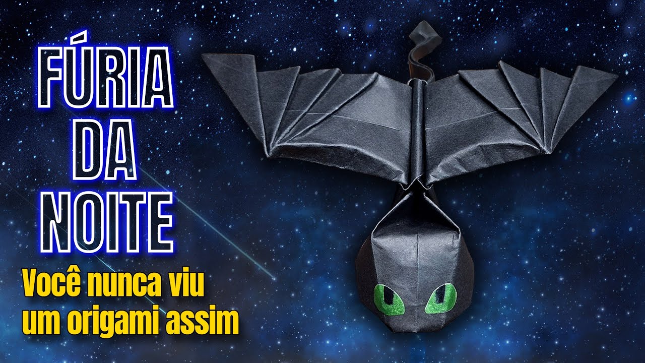 Como fazer o dragão Fúria da noite em Origami  🐉✨ Tutorial completo