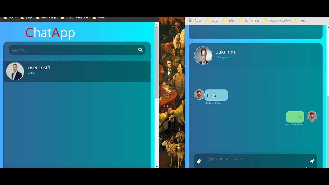 simple chat app with php and js