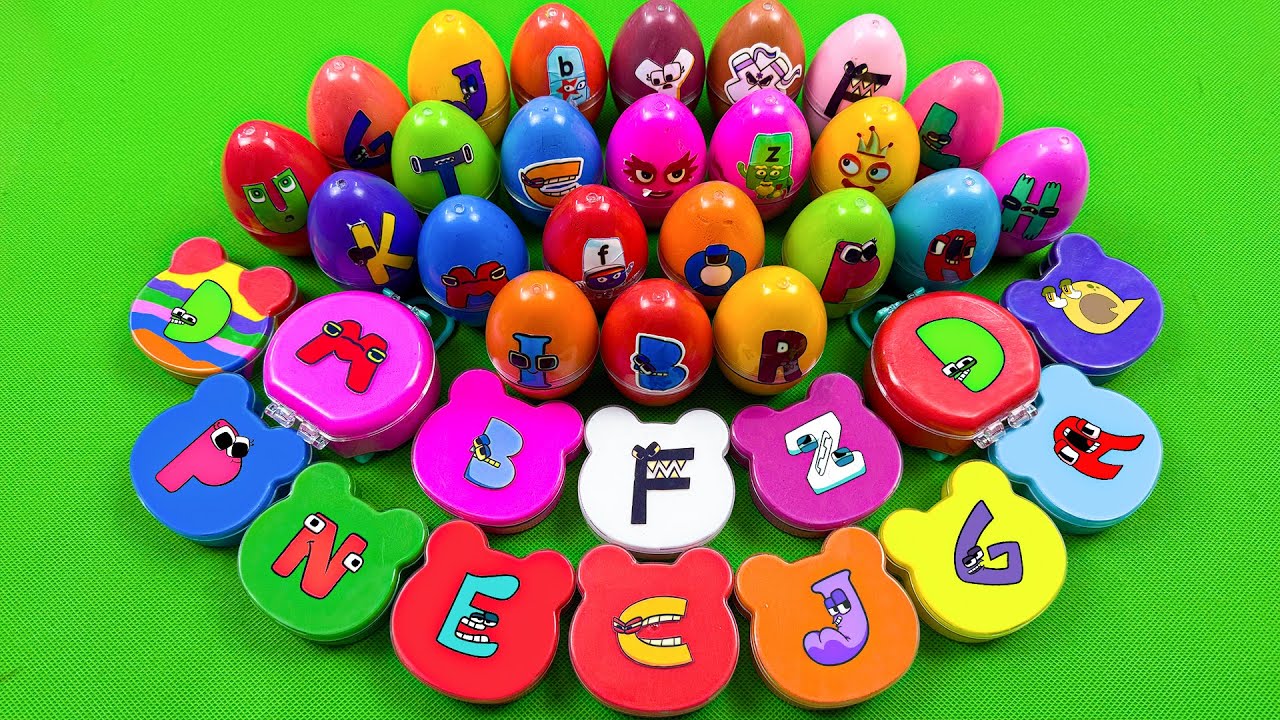 Alphabet Lore A Z 🌈 Finding Hidden Slime Rainbow Clay & Glitter Eggs - So Satisfying ASMR 💖