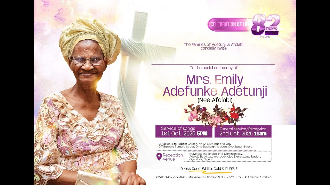 BURIAL SERVICE FOR MAMA MRS EMILY ADEFUNKE ADETUNJI