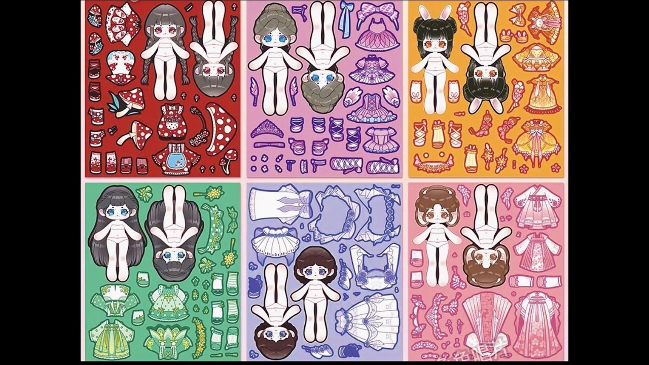 ✨ Dress Up Sticker Dolls ASMR ✨ : CUTE KAWAI STIKERS