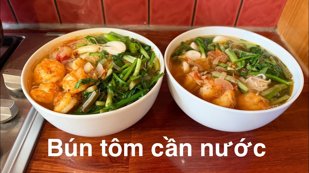 Cách nấu  Bún tôm cần nước ngon và đơn giản nhất #nauantainha #food #cooking #cook#vietnamesetaste 