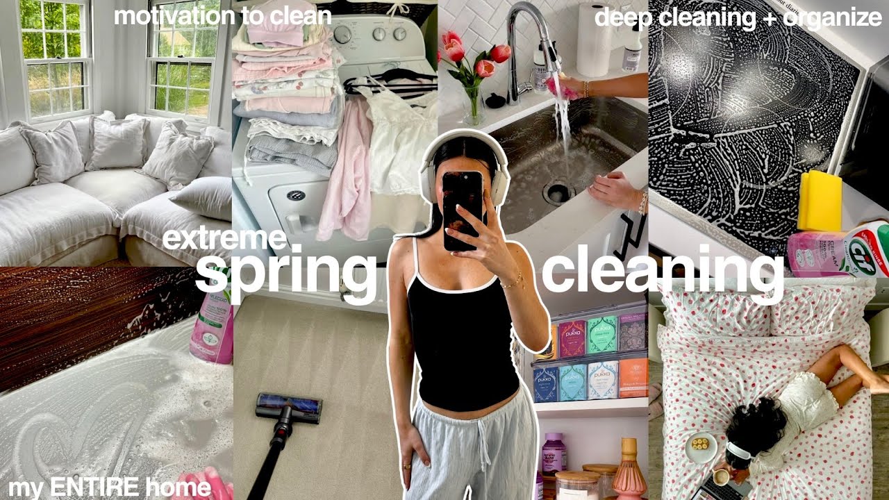 extreme SPRING CLEAN🫧 organize + de-clutter my entire house | satisfying & motivational