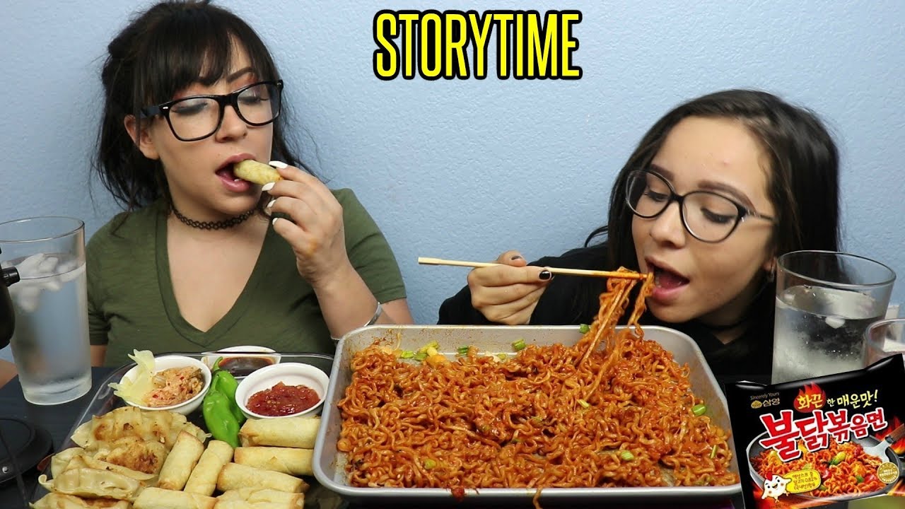SPICY RAMEN, SPRING ROLLS | EATING SHOW | STORY TIME