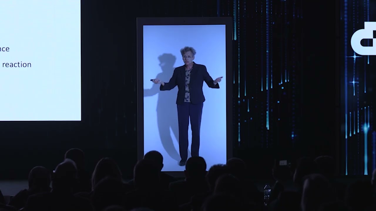 Karen Scrivener, in person? Almost... Karen's hologram gives a lecture at LC3 Day Antalya, Turkey