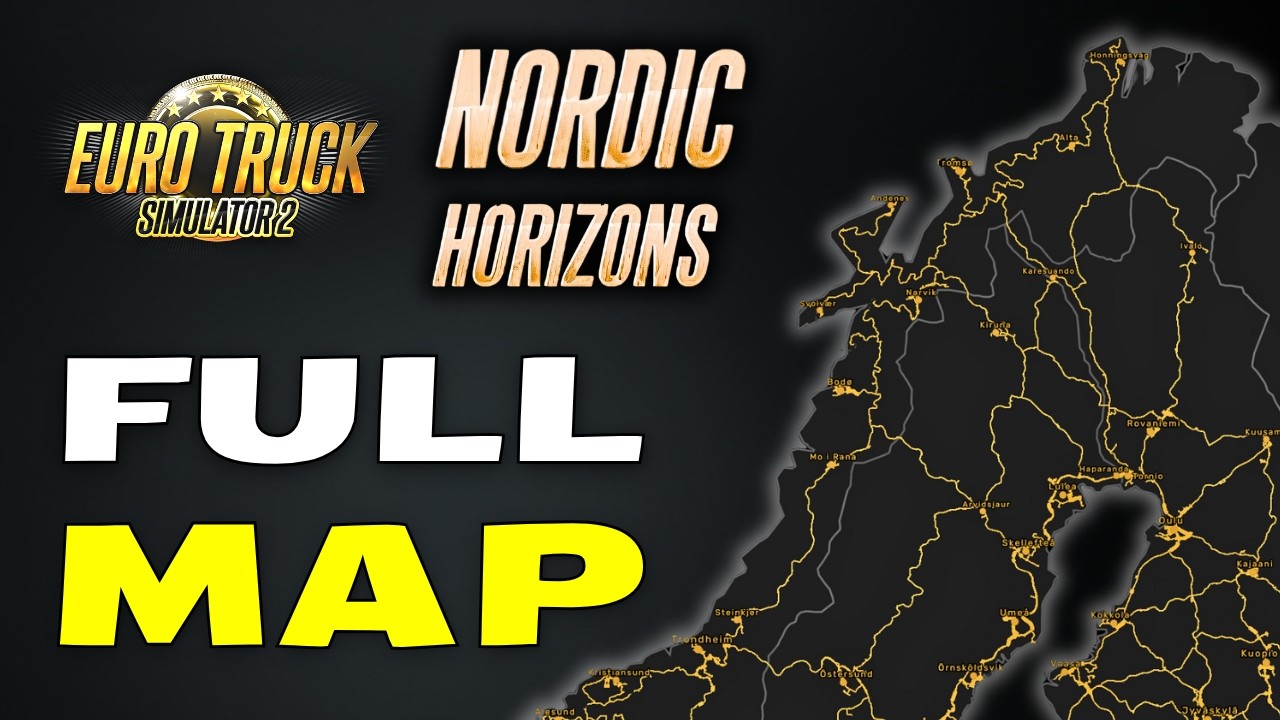 ETS2 Nordic Horizons FULL MAP REVEAL + ALL 40 CITIES (Zoomed-in Detailed View)