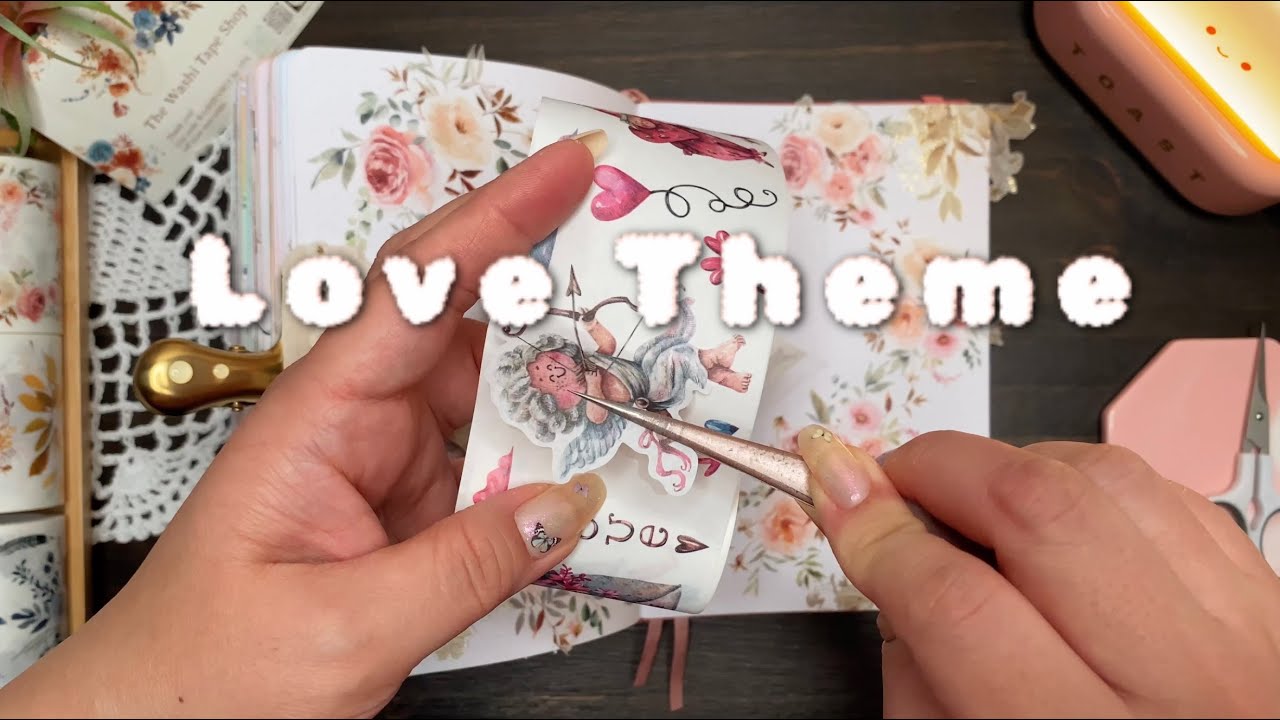 ASMR | Love Theme 💖 Only Using Washi Tapes from The Washi Tape Shop | Scrapbooking | No Music