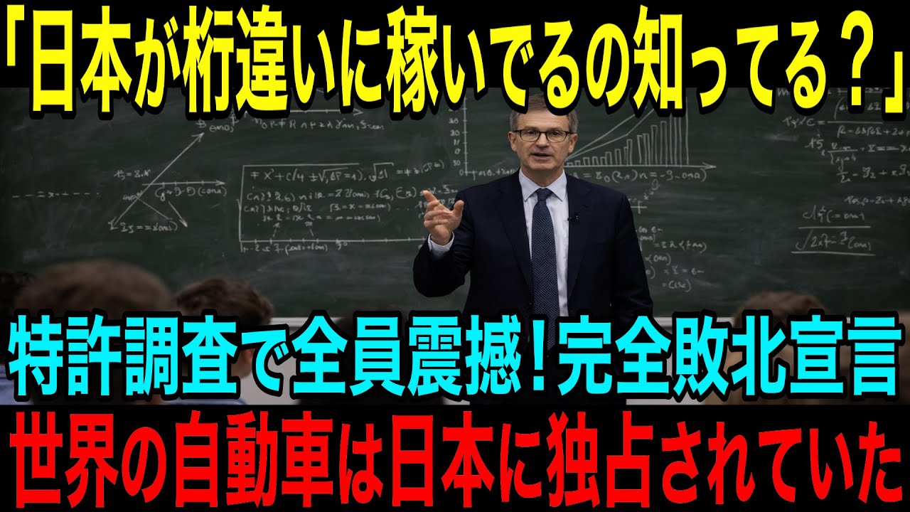 【海外の反応】「日本がいくら稼ぐか知ってるかい？」日本を三流扱いしていた全員が特許調査で絶句！世界の自動車産業は日本に支配されていた！？