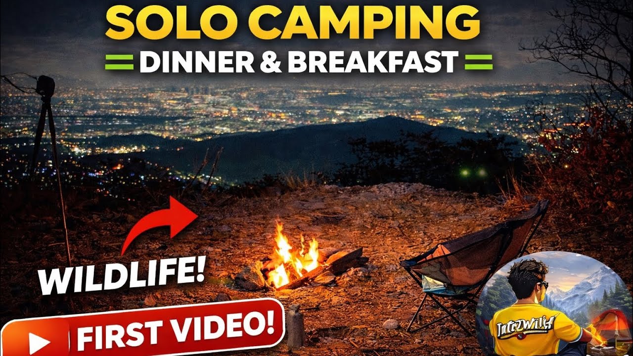 SOLO CAMPING at Night 🌌 | Dinner, Breakfast & Wildlife Eyes 👀🔥