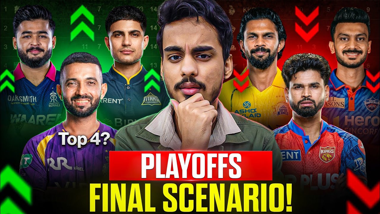 IPL 2026 Points Table : KKR - PBKS - CSK - RR Playoffs Scenario | Playoffs chances 2026 IPL